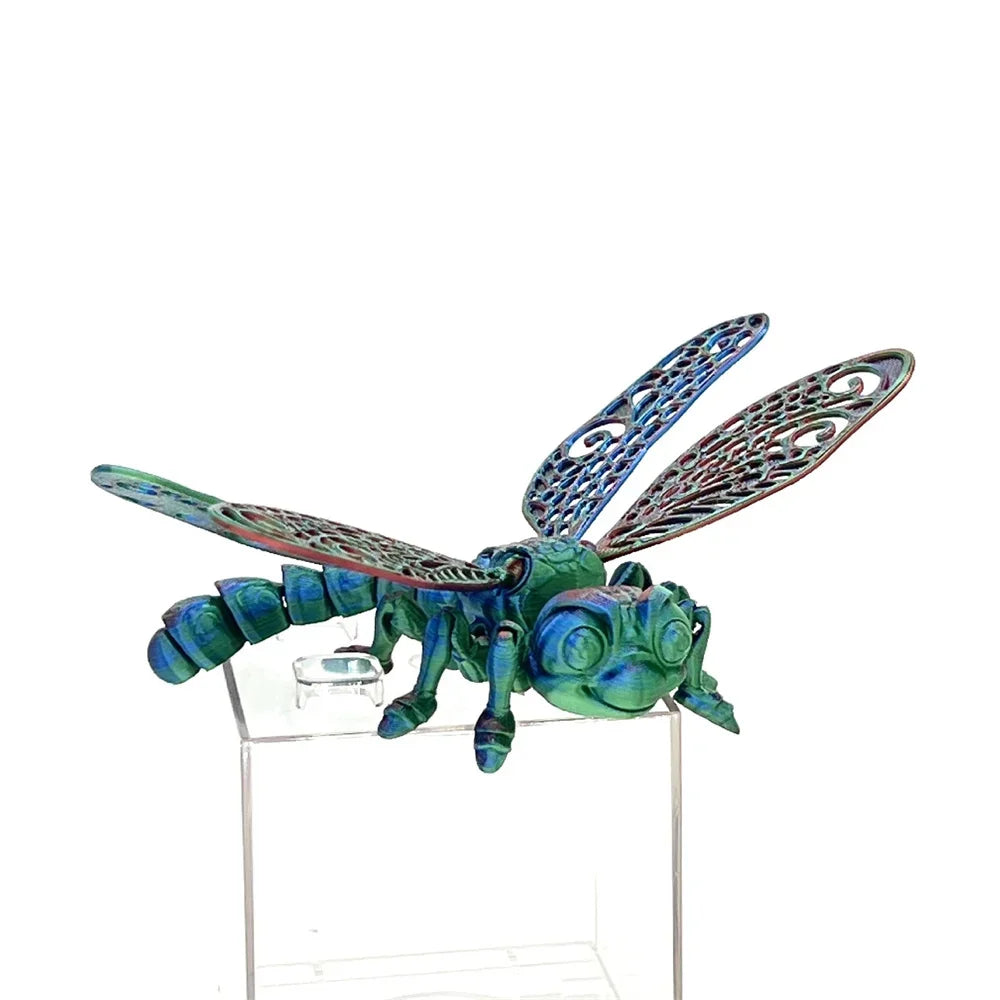 3D Printed Dragonfly Figurine Collectible Desk Decor Transformable Design,For Halloween Christmas Xmas Thanksgiving Toy Kids