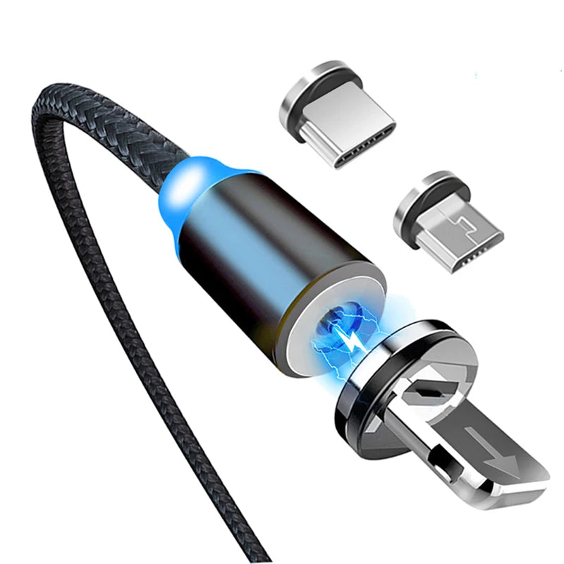 USB C Magnetic Cable Fast charge 3A Micro USB Type C 360 Magnet Fast Charger For iPhone Samsung Android Mobile Phone Cable