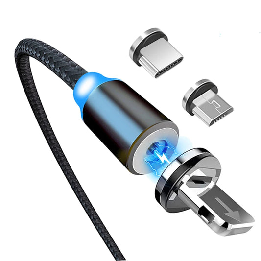 USB C Magnetic Cable Fast charge 3A Micro USB Type C 360 Magnet Fast Charger For iPhone Samsung Android Mobile Phone Cable