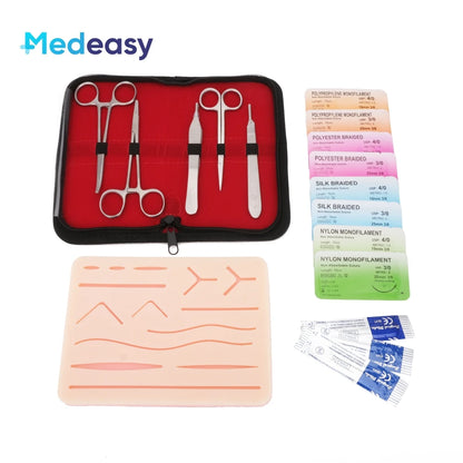 Medical Students Suture Practice Kit Surgical Training with Skin Pad Model Tool Set Educational Teaching Equipment