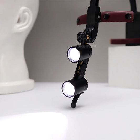 Binocular Metal Case 2.5X 3.5X Surgical Loupe Magnification With 1 Battery Surgery LED Light With Headlight Dentist Medical Lamp