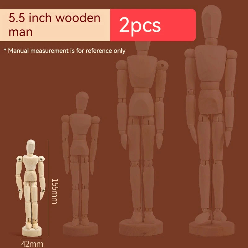 Jointed Doll Drawing Sketch Mannequin Model Movable Limbs Wooden Hand Body Draw Action Toys Figures Home Decor Artist Models