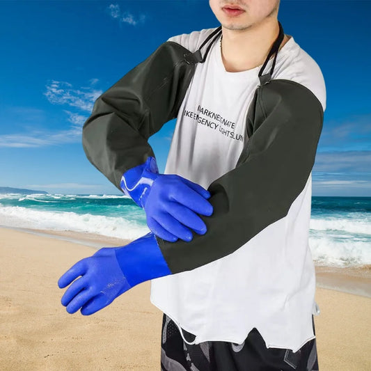 Super long,75cm fishing gloves,Waterproof ,thick durable, aquatic gloves