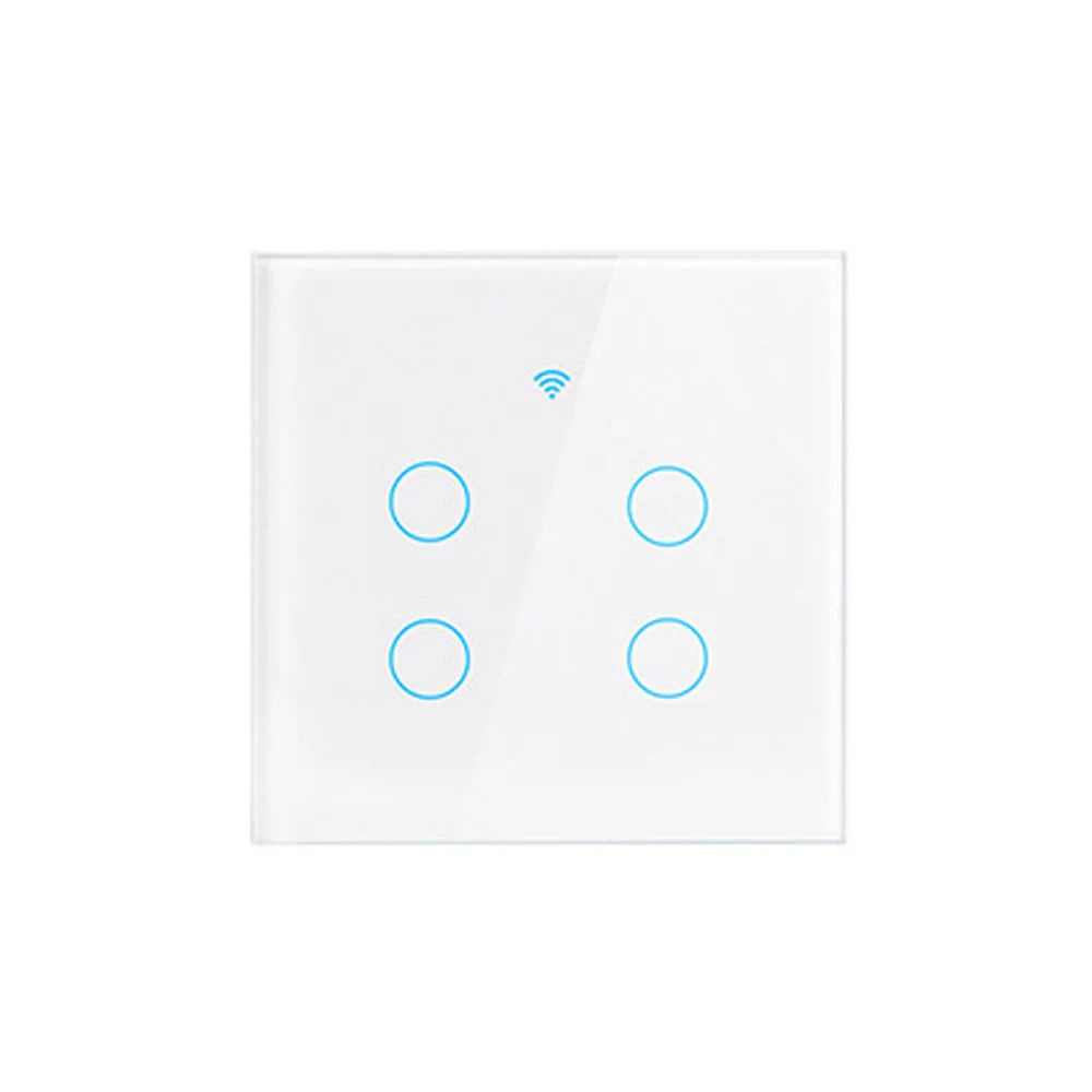 WiFi Smart Switch EU Neutral Wire/No Neutral Wire Touch Light Switch Works with Alexa Google Home Alice 1/2/3/4 Gang Smart Home