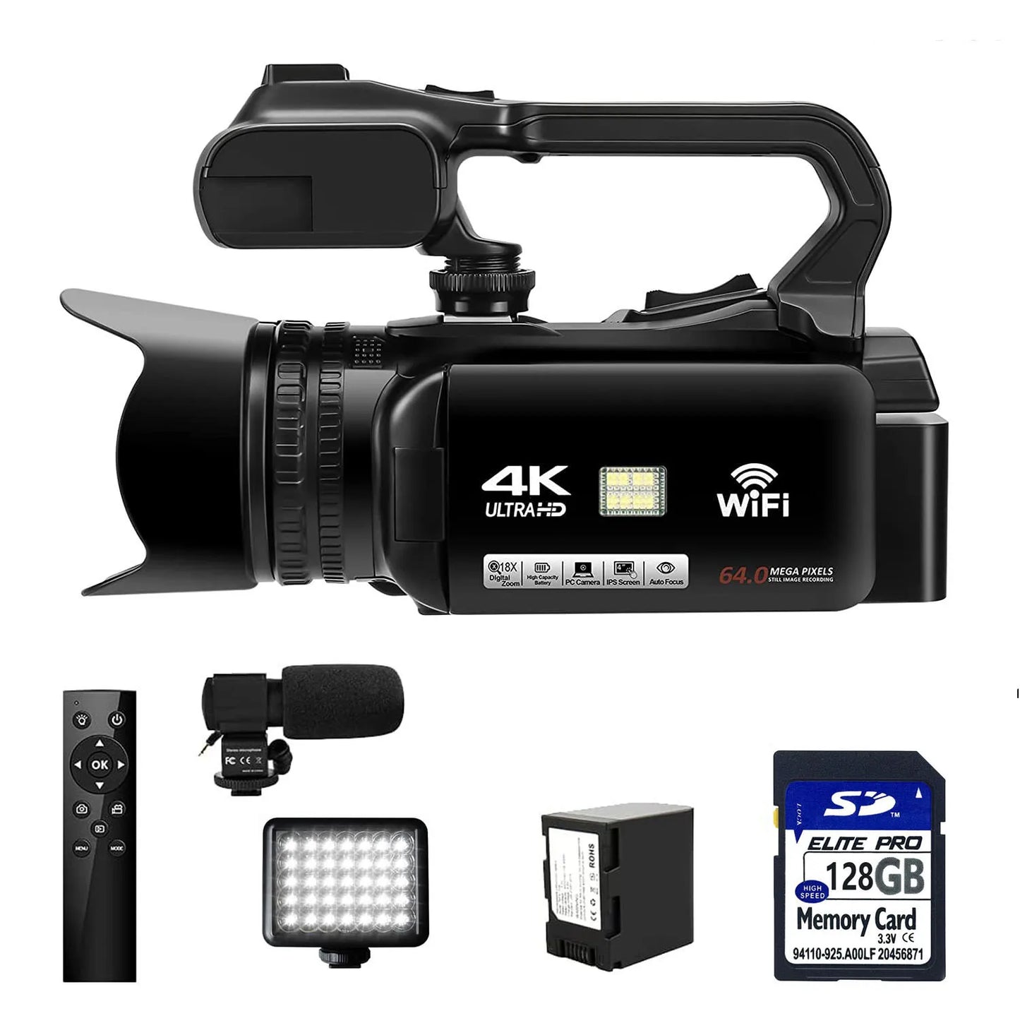 YouTube Camcorder 4K Ultra HD camera 64MP Streaming Camera 4.0"Touch Screen Digital Video Camera