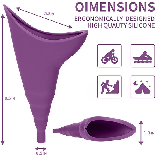 Portable Female Urination Device Reusable Silicone Female Urinal Urine Cup for Women Standing Pee for Outdoor Activities Camping