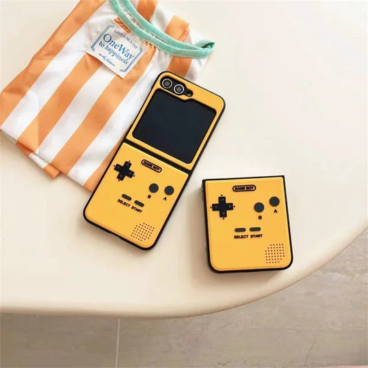 3D Game Boy Phone Case For Samsung Galaxy Z Flip 6 Luxury Hard Plastic Frame Silicone Cover For Samsung Z Flip6 Zflip6