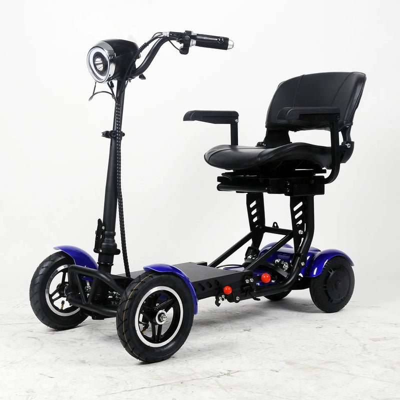 New Style Travel Wheelchair Dual Motor Adult Folding Mobility 4 Wheels Electric Scooters Bike with Seat