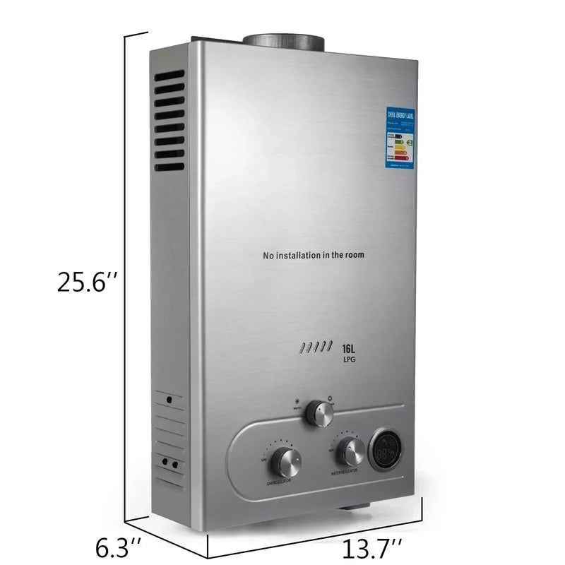 VEVOR 6L 8L 10L 12L 16L 18L LPG  LPG Gas Water Heater Domestic Instant Tankless Propane Tankless Gas Water Heater