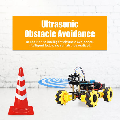 Tscinbuny 4WD Smart Robot Automation Kits For Arduino Programming Project Easy to Assemble Robot Car Coding Robot with E-manual