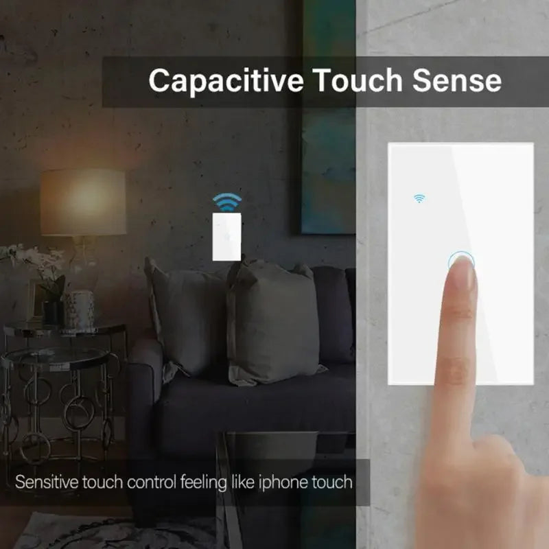 Tuya US WiFi Smart Light Switch Neutral Wire Required 1/2/3/4 Gang Smart Home Switch Works With Smart Life APP Alexa Google Home