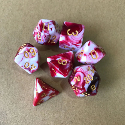 7/10Pcs Double-Colors Polyhedral Dices with Pouch Set D4, D6, D8, D12,D20, D10 for Board Game Role Playing Game Party