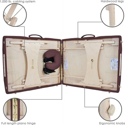 Portable Massage Table HARMONY DX – Foldable Physiotherapy/Treatment/Stretching Table, Eco-Friendly Design, Hard Maple, Superior