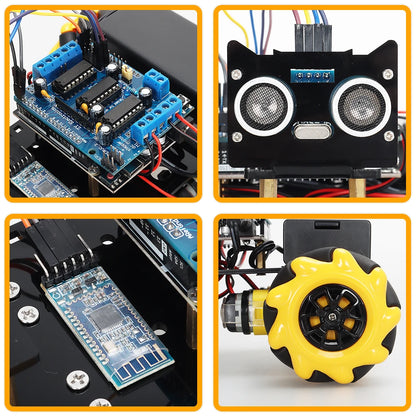 Tscinbuny 4WD Smart Robot Automation Kits For Arduino Programming Project Easy to Assemble Robot Car Coding Robot with E-manual