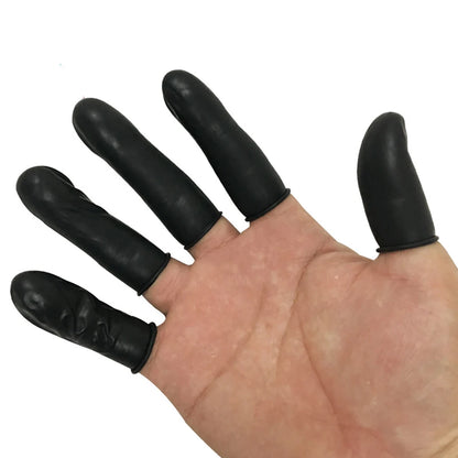 100pcs/lot Black Disposable Latex Rubber Finger Cots Sets Fingertips Protector Gloves For DIY Making Finding Accessories