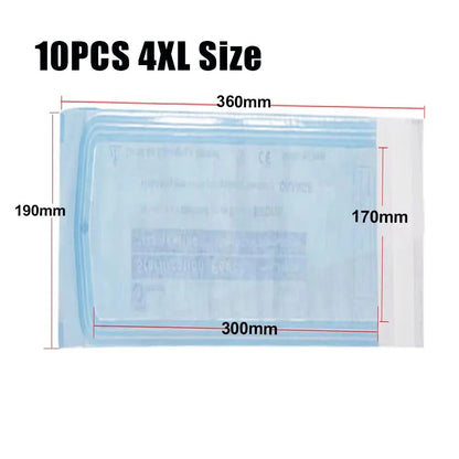 200/20/10PCS Disposable Self-sealing Sterilization Pouches Bags 7 Sizes Medical-grade Bag Disposable Nail Art Tattoo Accessories