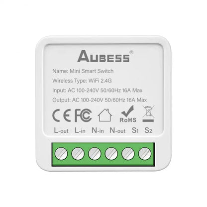 WiFi Smart Mini Switch Tuya Smart 1/2/3/4 Gang Switch 2 Way Control Breaker Module Works With Alexa Google Home Alice Smart Life