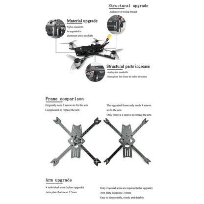 DarwinFPV Baby Ape Pro V2 142mm 3 Inch 2-3S FPV Racing RC Drone ELRS with 1104 4300KV Motor CADDX ANT 1200TVL Camera