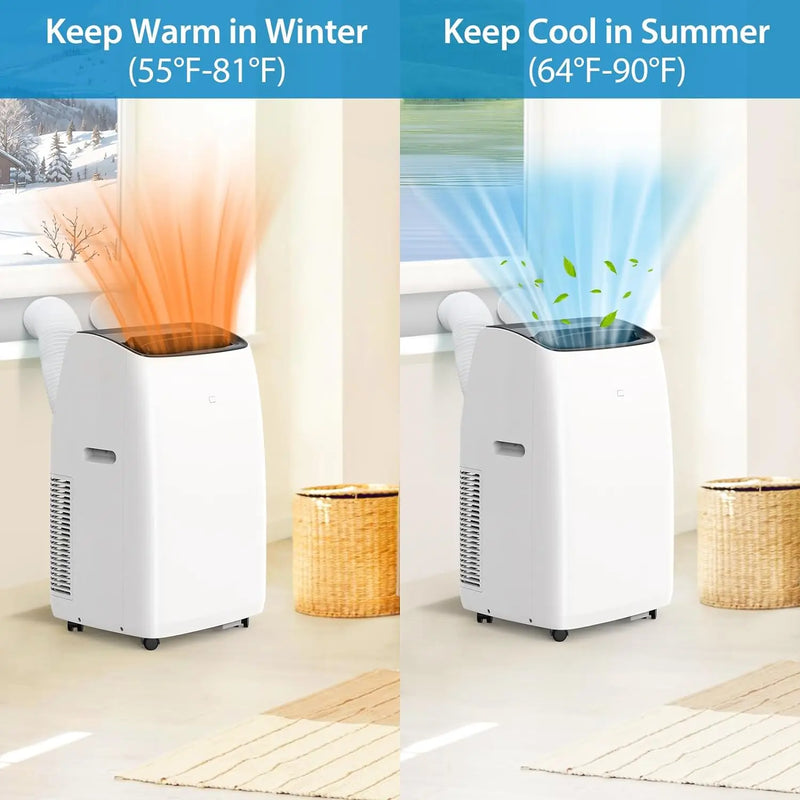 14000 BTU Portable Air Conditioner and Heater,Smart Inverter AC Units with Remote,Dehumidifier,Rooms Up to 750 Sq. Ft,42dB