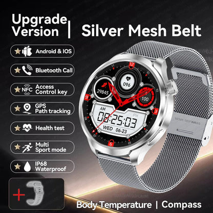 2024 New For HUAWEI Outdoor Sports Smart Watch Men AMOLED Screen NFC GPS Compass Heart rate Waterproof Bluetooth Call SmartWatch