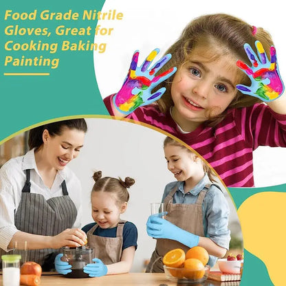 20/50PCS Kids Disposable Gloves Nitrile Gloves for Students Children Painting Crafting Household Cleaning Kitchen DIY Gloves