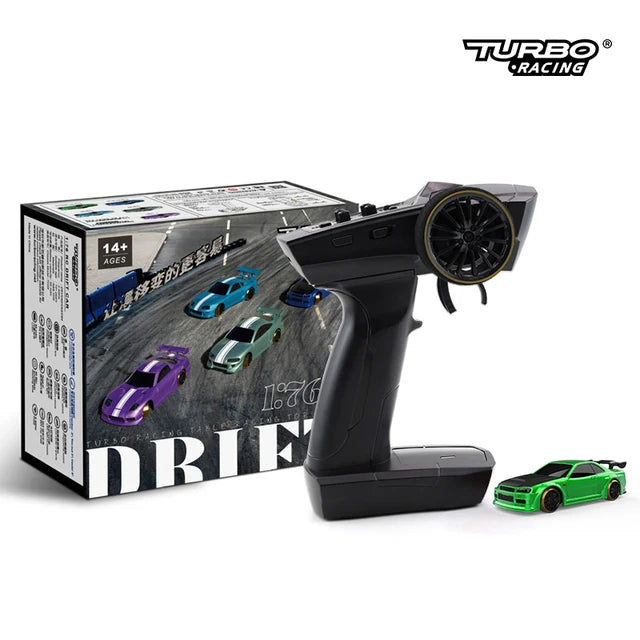 Turbo Racing 1:76 C64 C63 C61 C62 C72 C73 C74 C75 RTR Flat Running Toys on Road RC Drift Car With Gyro Radio For Kids and Adults