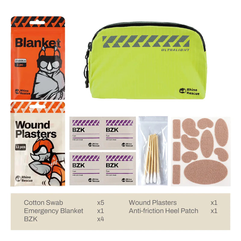 RHINO RESCUE Outdoor Portable Lightweight First Aid Kit - Waterproof and Wear-Resistant for Hiking, Travel, and Emergency Use