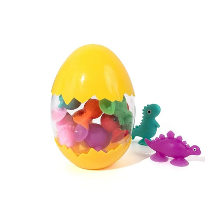 Soft Silicone Building Blocks Toy Animal Shape Suction Toy for Kids Stress Release Parent-Child Interactive Game Sucker Bath Toy