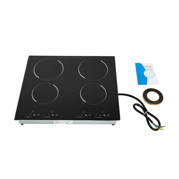 3000W Electric Ceramic Induction Cooktop with 4 Burners Countertop Built-in Ceramic Hobs Electric With Kid Safety Lock