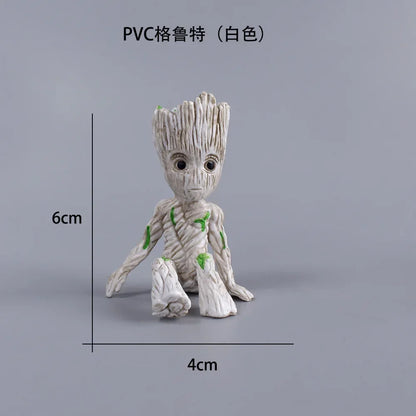 Deadpool Groot Anime Action Figure Sitting Posture Model X-Men Mini Doll Car Decoration Marvel Collection Figurine Toys Gift