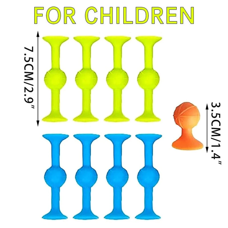 Soft Silicone Building Blocks Toy Animal Shape Suction Toy for Kids Stress Release Parent-Child Interactive Game Sucker Bath Toy