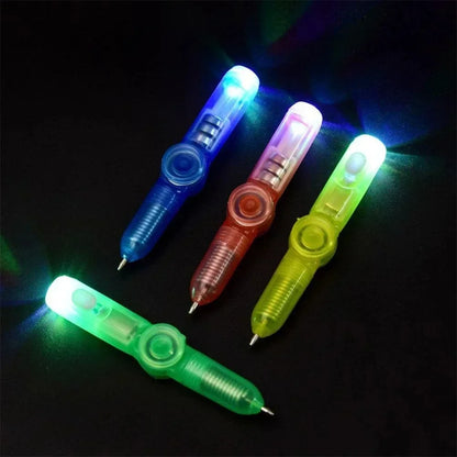 Novelty Rotating Spinner Toy Pen Led Luminous Gyro Pen Office Stress Relief Toys For Kids Students Creative Stationary Gel Pen