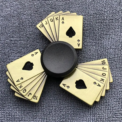 Brass Color Finger Spinner Office Desk Toys ADHD Anxiety Zinc Alloy Fidget Spinner Cool Funny Hand Spinning Adults Gift