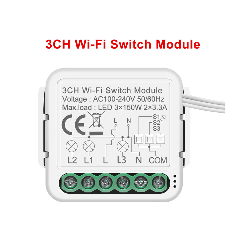 GIRIER Tuya Smart WiFi Light/Curtain/Dimmer Switch Modules Support 2 Way Control Works with Alexa Hey Google Alice No Hub Needed