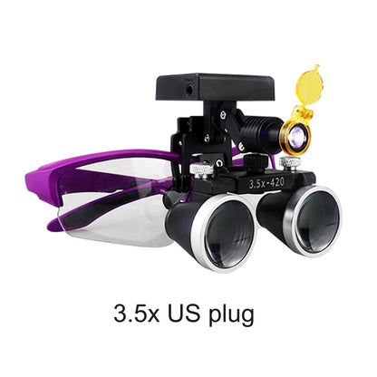 Dental Loupes Dental Magnifier Dental Lab Medical Loupes Magnification Binocular 2.5/3.5x Headlight Wireless  5W Headlamp