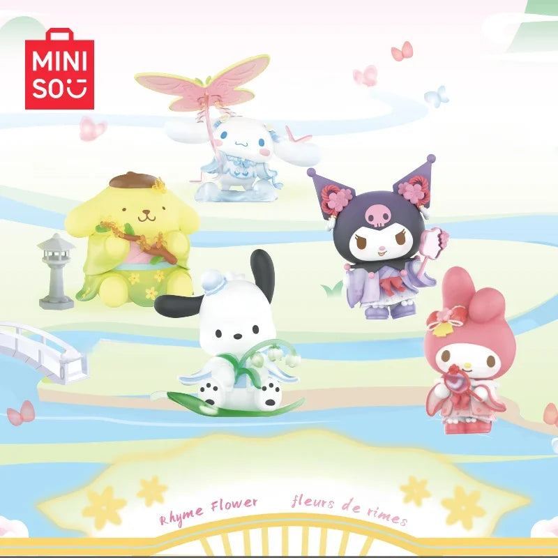 MINISO Sanrio Blind Box New rhyme flower dress Series Ornament Mystery Box Children's Day Christmas gift Toy Genuine Products