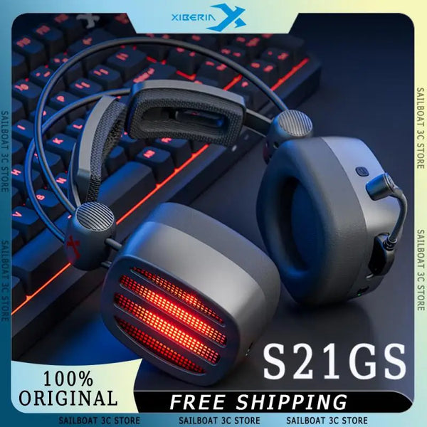 Xiberia S21 GS Headphones With Detachable Noise Cancelling Mic 4-Mode Long Endurance Ultra Low Latency Custom Gaming Headphones