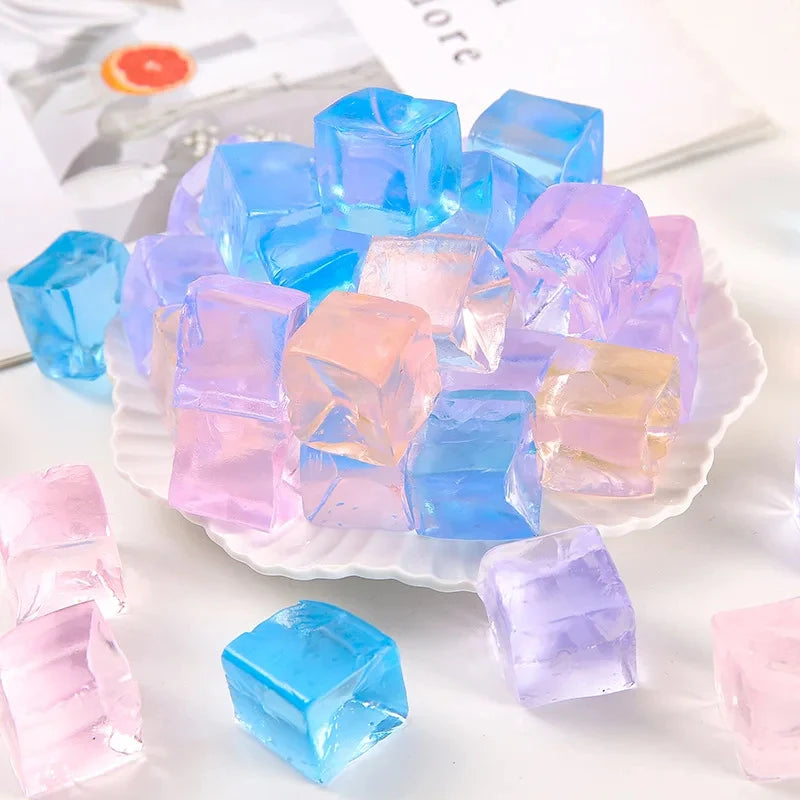 1-6Pcs Squishy Ice Cube Fidget Toy Stress Ball Squeeze Juguetes Divertidos Party Favors For Kids Birthday Classroom Prizes