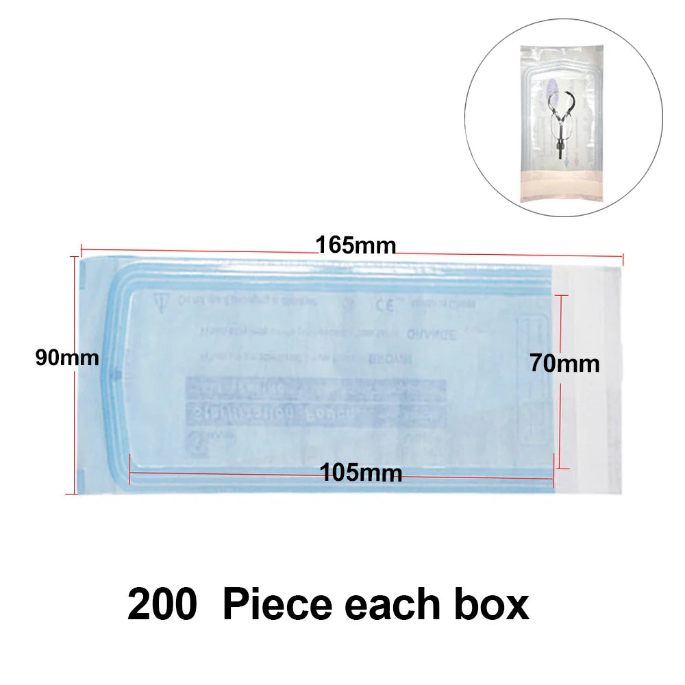 200 PCS Self Sealing Sterilization Pouch Bags for Nail Tools Grade Paper Disposable Dental Tattoo Accessories Tool Storage Bag