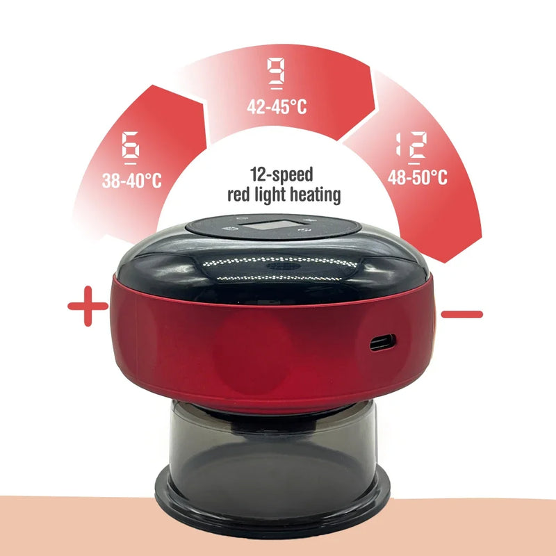 Smart Electric Vacuum Cupping Device Body Scraping Massager Heating Suction Cup Device Back Neck Arm Massger Fatigue Relief
