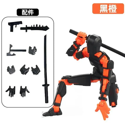 DIY Luminous T13 Multi-Jointed Movable Shapeshift Robot 3D Printed Mannequin Lucky robot and dog Action Figures Toys kids Gifts