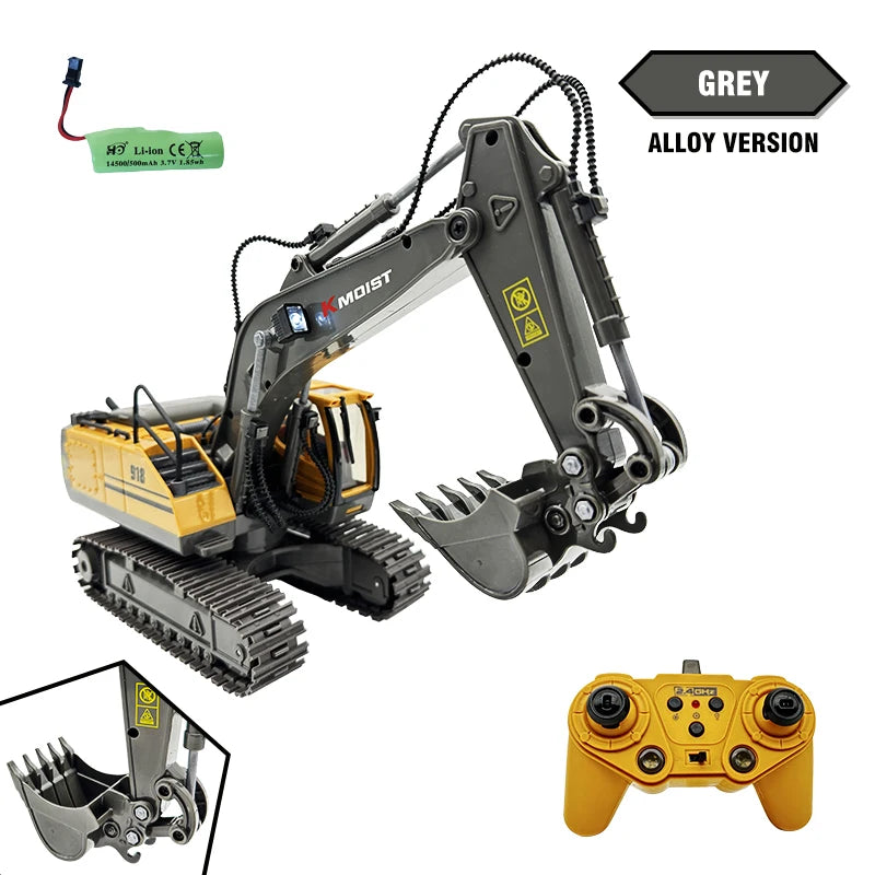 1/20 RC Car 2.4G Remote Control Excavator Construction Engineering Vehicle With 680 Degree Rotation Model Toys for Boys Kid Gift