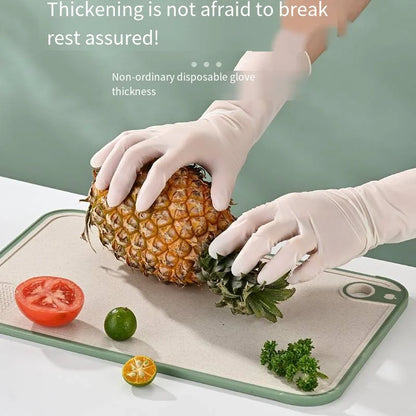 30Pcs Disposable Gloves Household Cleaning Kitchen Dishwashing Durable Food Grade Lengthened Thickened Waterproof Gloves
