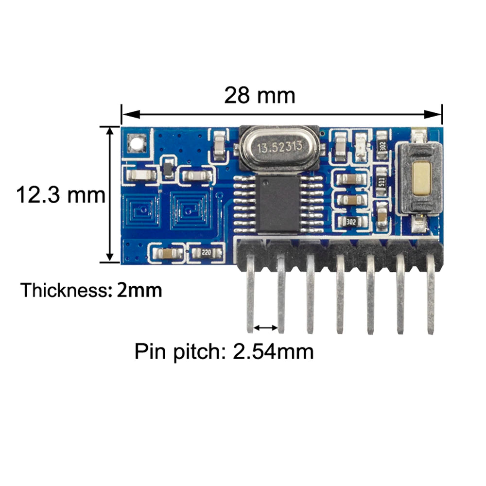 RF 433mhz Transmitter 4 Button Remote Control + Receiver Module Fixed EV1527 Decoding 4CH Output With Learning DIY Kit difoda