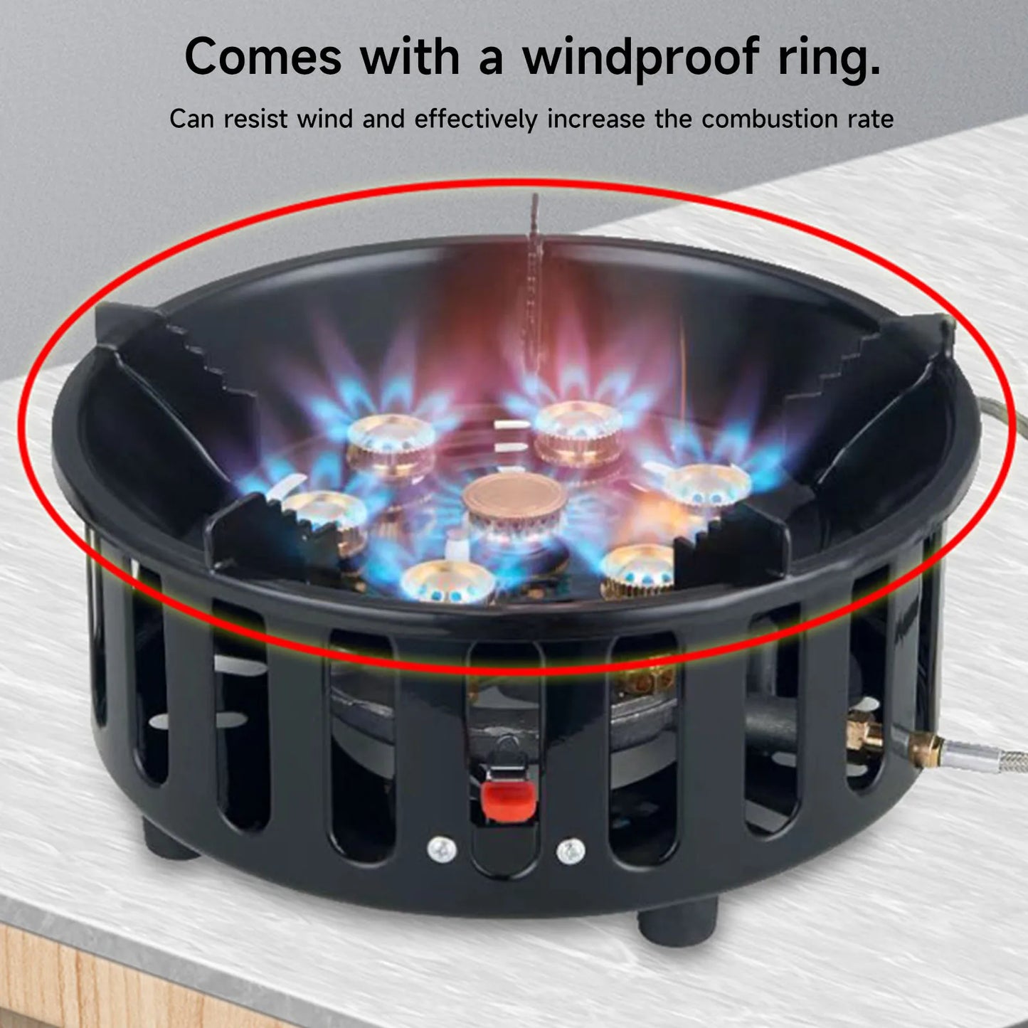 Portable Gas Burner and Electronic Ignition Gas Stove for Camping Trips with A Card Stove