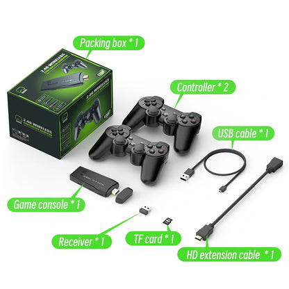 DATA FROG Video Game Console Built in 10000 Retro TV Games For PS1/GBA Portable 2.4G Wireless Game Stick 4K Support HD TV Output