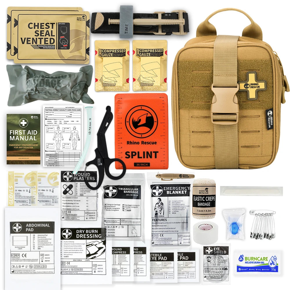 RHINO RESCUE-SE IFAK Trauma First Aid Kit Molle Medical Pouch for Car Home Travel Hiking and Camping,Emergency Survival Gear