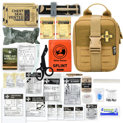 RHINO RESCUE-SE IFAK Trauma First Aid Kit Molle Medical Pouch for Car Home Travel Hiking and Camping,Emergency Survival Gear