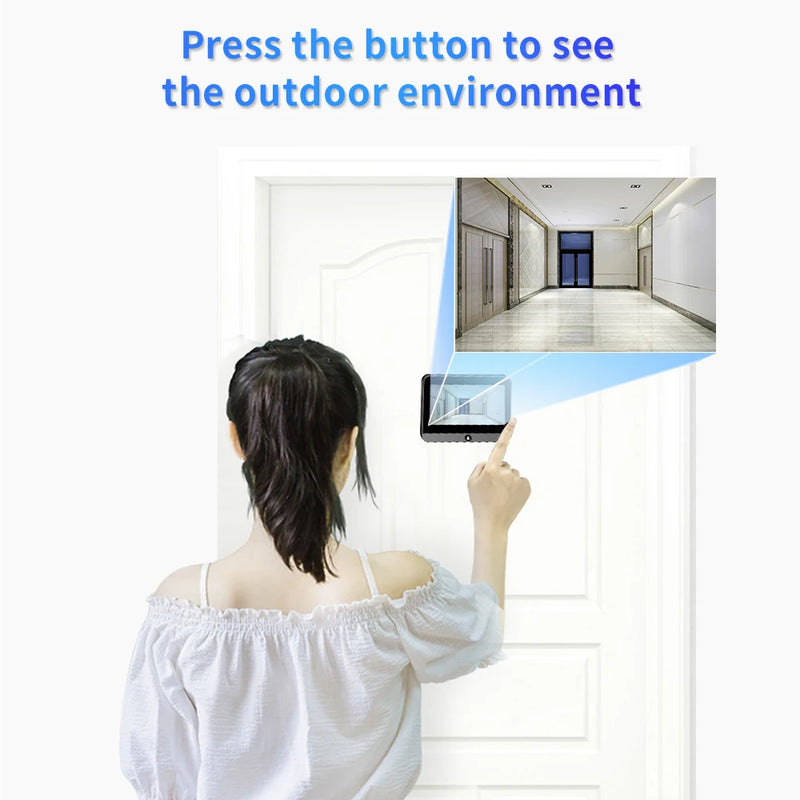 8000mAh Battery Powered 1080P Tuya Smart Life Home 4.3' Digital WiFi Door Viewer Peephole Doorbell Eye Camera Alexa Announcement