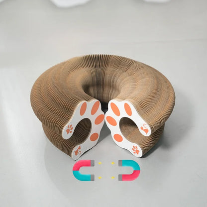 Magic Organ Foldable Cat Interactive funny Toys Pet Supplies with Bell Cat Grinding Claw Climbing Frame Round Corrugated Sleep